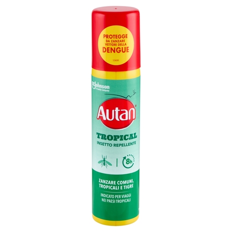 Autan Tropical Spray Insetto Repellente e Antizanzare Tigre, Comuni e Tropicali, 100ml
